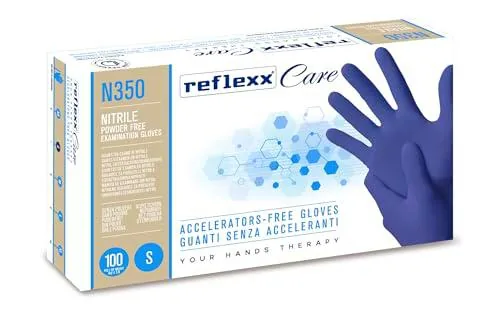 Reflexx N350/S guantes desechables de nitrilo sin aceleradores