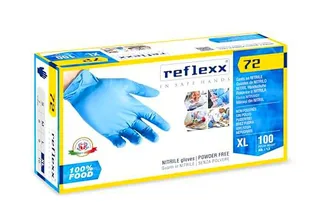 Reflexx - 100 guantes de nitrilo sin polvo, modelo R72