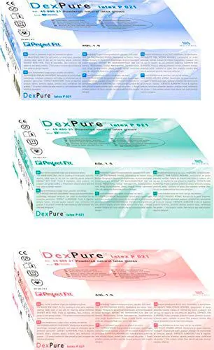 Honeywell 4580121-S DEXPure 801-21 Guantes de Látex Natural Desechables No Pulversos Protectores Químicos