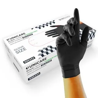 Guantes desechables de nitrilo para exploración Unigloves Unicare: guantes médicos multiuso sin polvo