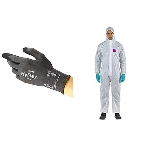 HyFlex 11-840 Guantes de Trabajo Profesionales, Negro de Ansell
