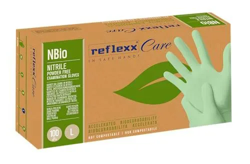 Reflexx Guantes de nitrilo NBio, respetuosos con el medio ambiente