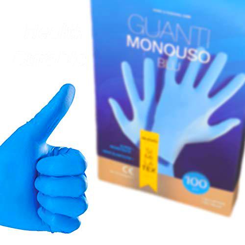 DEALO 100 guantes desechables de imitación de color azul