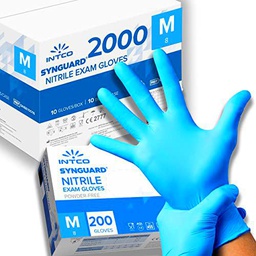 2000 guantes de nitrilo sin polvo, sin látex, hipoalergénicos