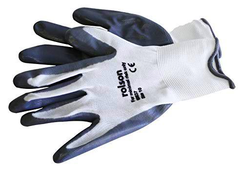 Rolson 60637 - Guantes de trabajo (nitrilo, talla única), color gris