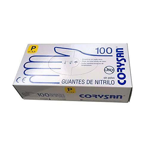 Corysan 301527 - Guantes de nitrilo, color azul, P