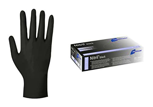 docdorado - Guantes desechables de nitrilo | Guantes desechables | Guantes de nitrilo | Sin polvo | Sin látex | Varios colores | Diferentes tamaños | 100 unidades (XL, negro)