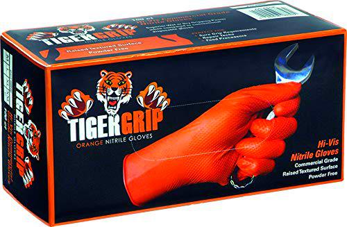 Kunzer Tiger Grip XXL - Guantes desechables de nitrilo resistentes a los productos químicos