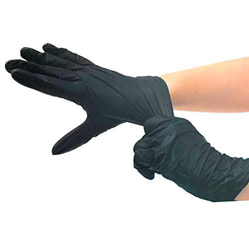 Larovita Guantes de un solo uso, color negro, tamaño: 100 unidades/caja