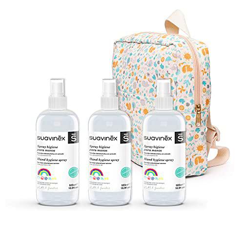 Suavinex, Pack 3x Spray Higienizante Para Niños y Mochila de Regalo