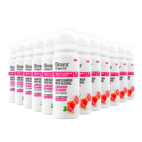 Dicora UrbanFit Spray Limpiador de Manos Cítricos Melocotón 75 ml (Pack 12 unidades)