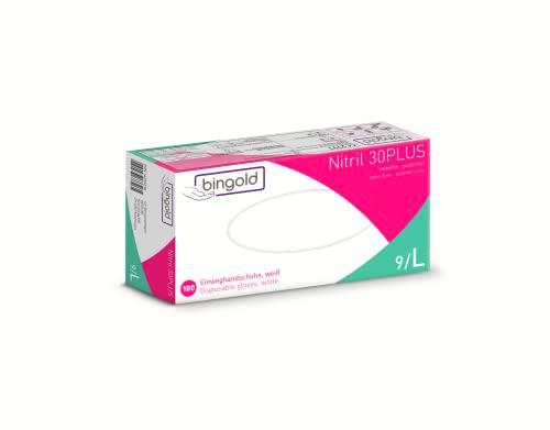 BINGOLD Guantes desechables 30PLUS de nitrilo de la marca