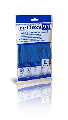 Reflexx R94/M Guantes reutilizables de látex bicolor Felpati Gr 80