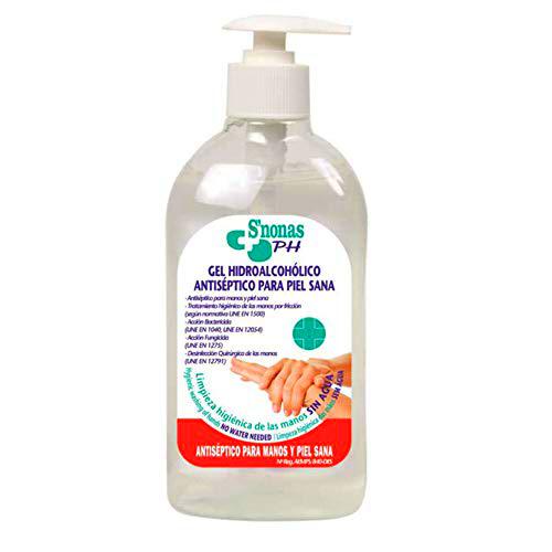 Gel HidroAlcohólico Antiséptico Nonas 500 ml · Envase con Dosificador · Gel Desinfectante Anti-Bacterias para Piel Sana · Previene Contagio e Infecciones de Virus