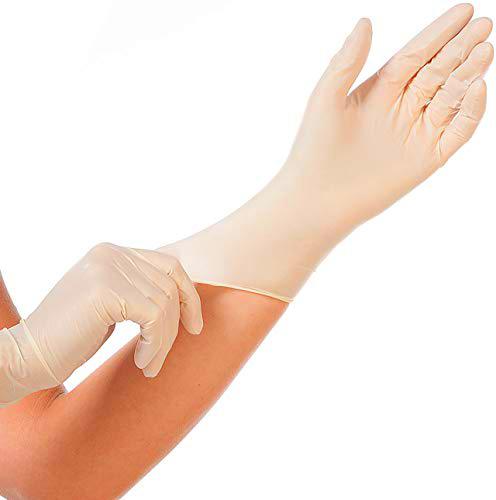 Hygostar Grip - Guantes de látex (talla L), color blanco