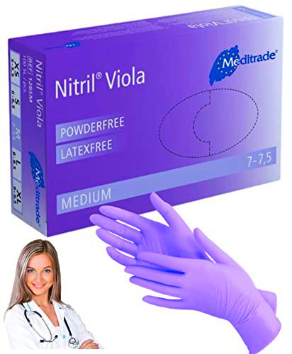 LA SPERANZA Guantes desechables de nitrilo, color morado