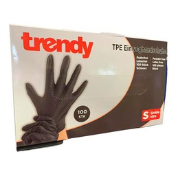 Guantes desechables de elastómero termoplástico, color negro