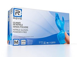 200 guantes de Nitrilo XS Azul sin polvo, sin látex