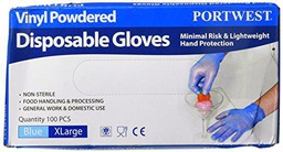 Vinyl Gloves Powdered, colorBlue talla XL