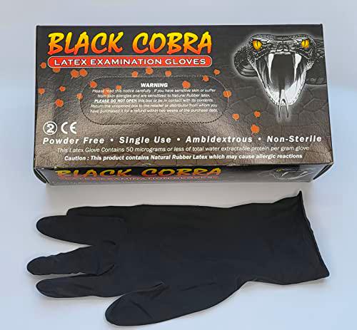 Dr. One - Guantes desechables de látex sin polvo, color negro