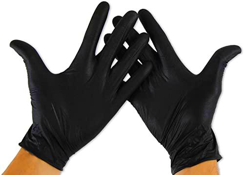 wonypony01 Guantes desechables de nitrilo de color negro
