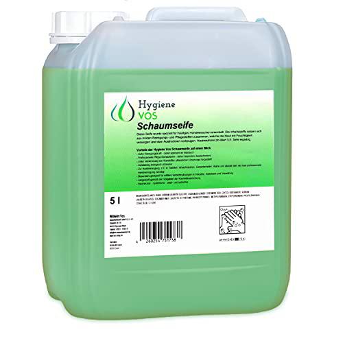 Hygiene VOS Jabón de espuma suave de 5 litros para todo tipo de dispensadores Consumo económico