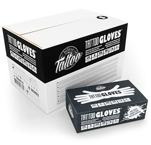 believa Tattoo Guantes desechables de látex, color negro