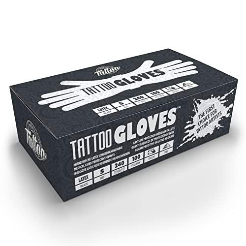believa Tattoo Guantes desechables de látex, color negro
