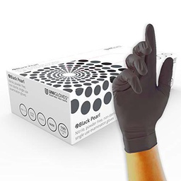 UNIGLOVES Guantes de Examen de Nitrilo, Color Negro