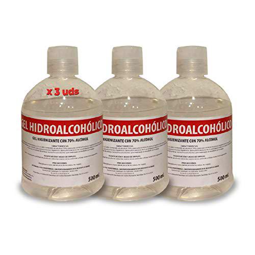 Gel Hidroalcohólico 70% alcohol - 500 ml, 3 Unidades