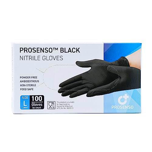 PROSENSO™ Guantes desechables Black Nitrile, color negro mate