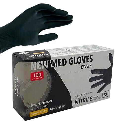 Guantes de nitrilo de color negro sin polvo, sin látex