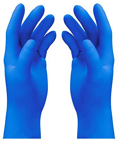 Uvex Guantes desechables U-Fit Lite de nitrilo, color azul, talla L