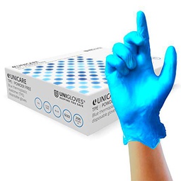 UNIGLOVES Unicare - Guantes desechables (elastómero termoplástico), color azul