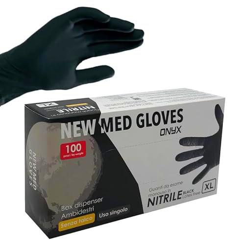Guantes de nitrilo de color negro sin polvo, sin látex