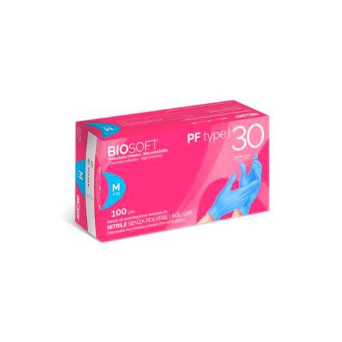 Glovely Guantes de nitrilo azul Biosoft PF type 30