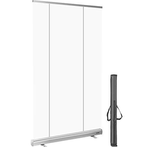 VEVOR Protector contra Estornudos de Pie, 121 x 200 mm Banner Enrollable Transparente 4 kg Barrera de Aislamiento Independiente Transparente de Pie Pet para Oficina Protector de Estornudo para Tienda