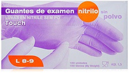 Gasa Guantes desechables, Nitrilo, Azul, Talla 8-9