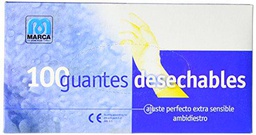Marca 688-LUTL - Juego guante desechable latex talla -l blanco(100u)