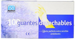 Marca 688-VTUTM - Juego guante vinilo con polvo talla -m transparente(100u)