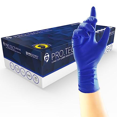 UNIGLOVES ProTect - Guantes desechables de látex, color azul