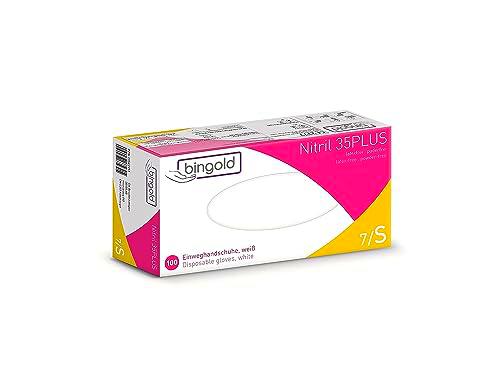 Guantes desechables de nitrilo 35PLUS, color blanco