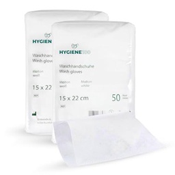 Hygiene100 Molton Premium - Guantes de lavado desechables para el cuidado íntimo y corporal