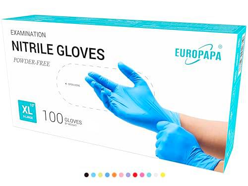 EUROPAPA 100 Guantes De Nitrilo Desechables, Guantes Desechables