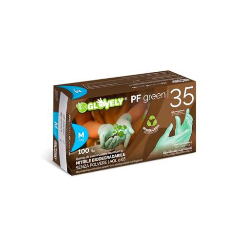 Guantes de nitrilo biodegradables Ecoglovely PF Green 35