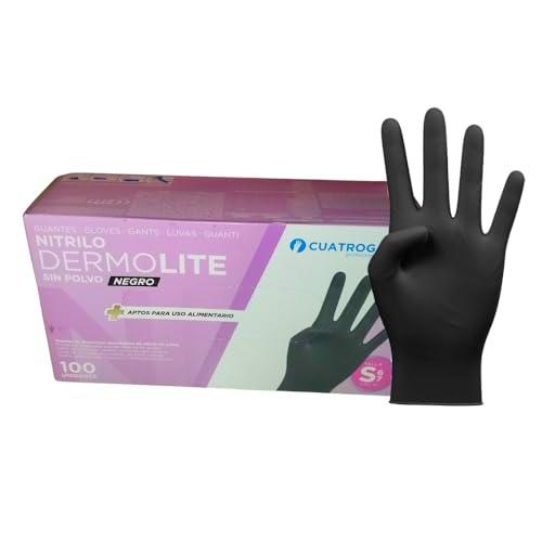 Cuatrogasa Guantes de Nitrilo sin polvo (Negro) DERMOLITE