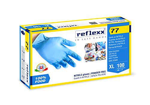 reflexx 77100 Food. Guantes de nitrilo 3gr específicos para Food, L