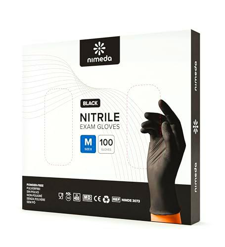 Kemes Guantes de nitrilo M, Manoplas, negro, 100 unidades