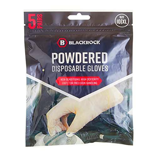 Blackrock Guantes desechables de vinilo en polvo, paquete de 10