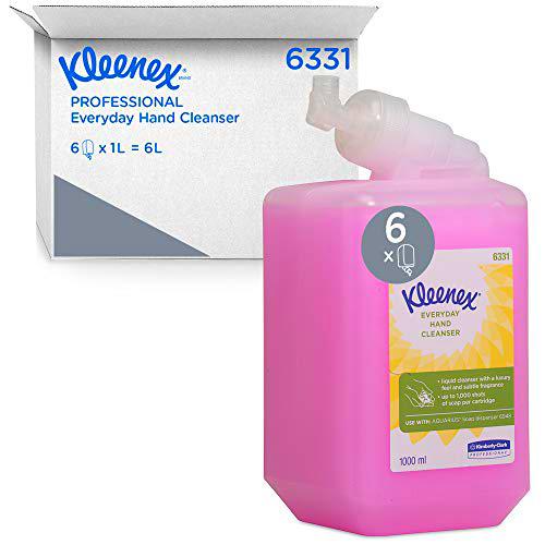 Kleenex 6331 Jabón de Manos, Para Uso Diario, Paquete de 6 Cartuchos de 1 L